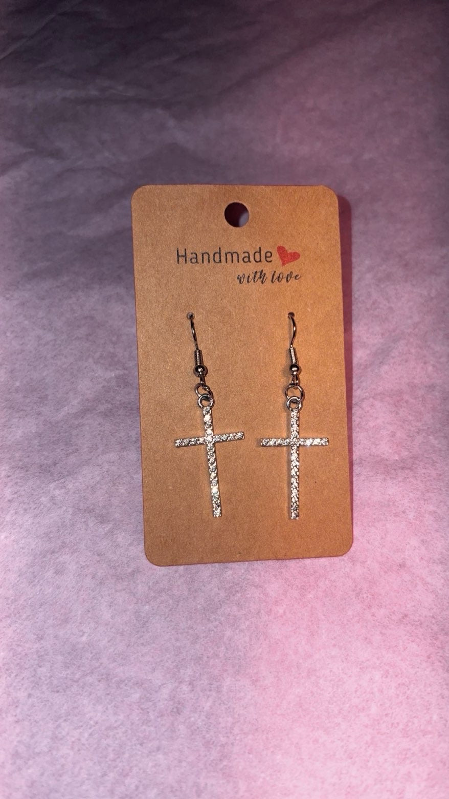 Sparkly Cross Earrings ✨
