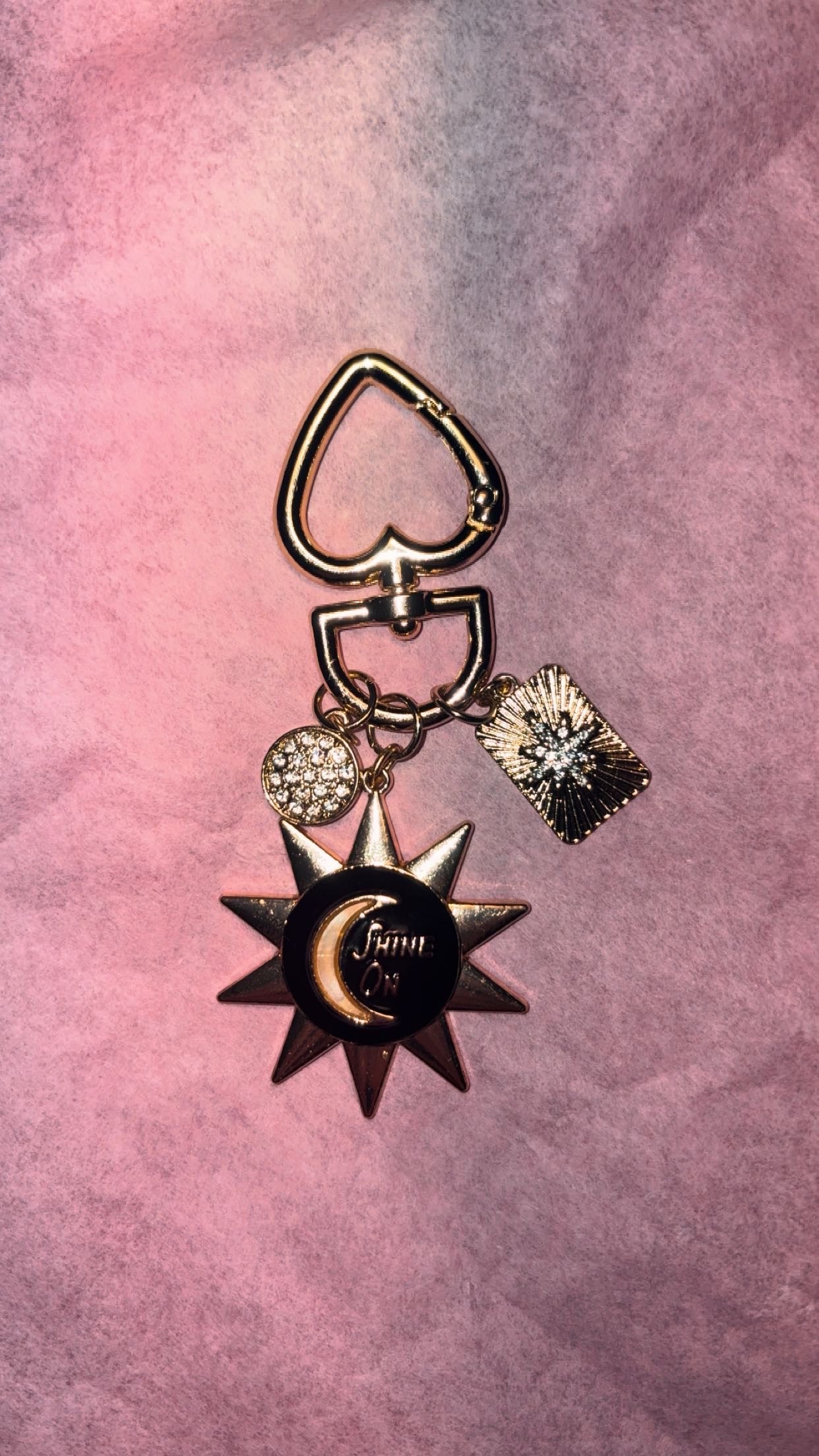 Gold Sparkly Sun Keychain ☀️ ✨