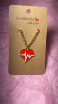 Gold Heart Rate Necklace