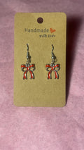 Red Silver Bow Earrings ❤️🎀