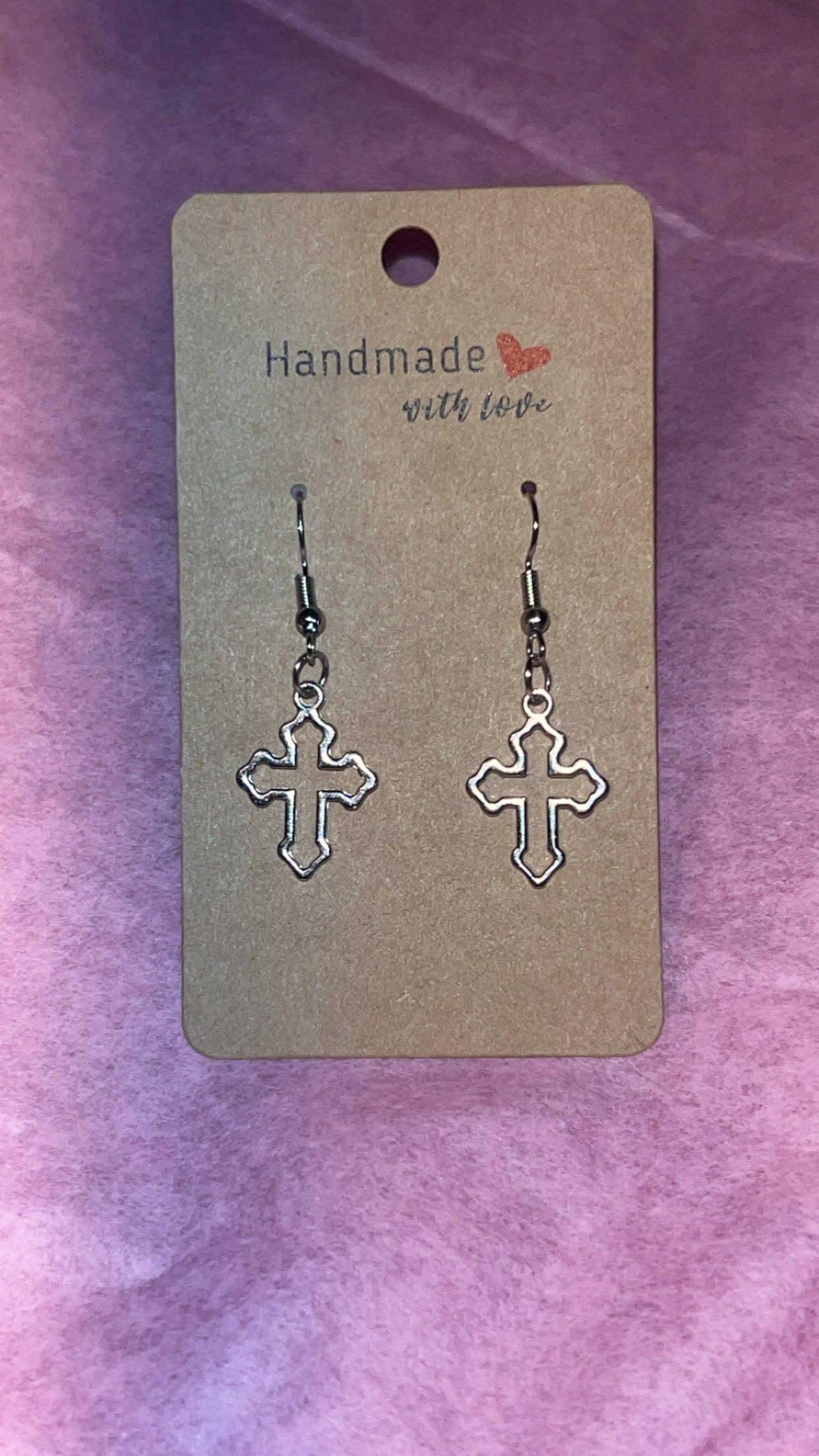 Silver Cross Earrings 🩶